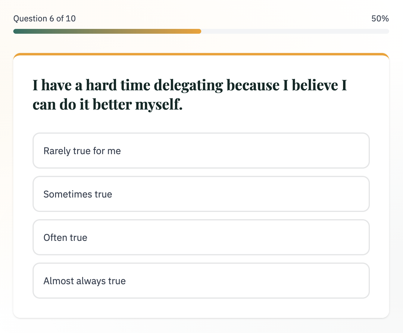 Preview of the assessment interface